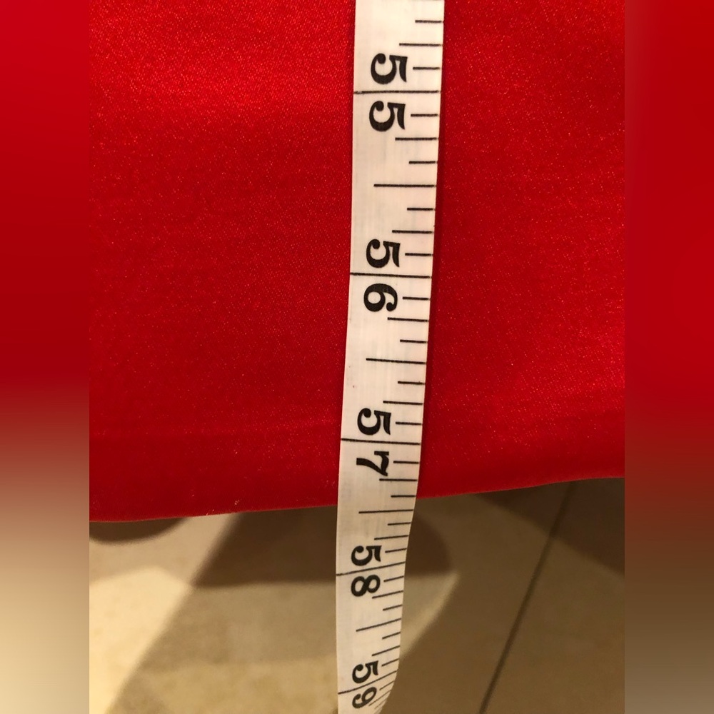 Red Long Dress BICICI & COTY Maxi A-line, beaded back/straps, wed, size S 4-6 - Picture 9 of 11